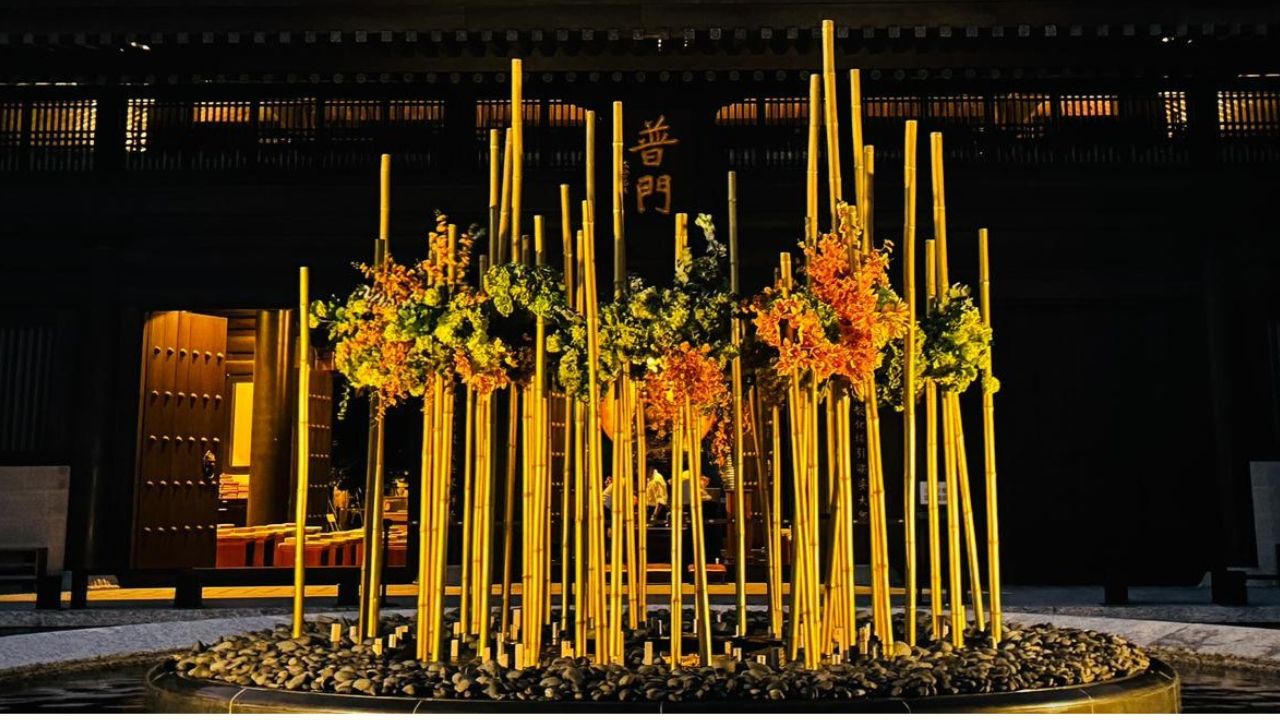 佛教花藝新美學：OVO GONDEN 慈山寺開放日「金竹報平安」