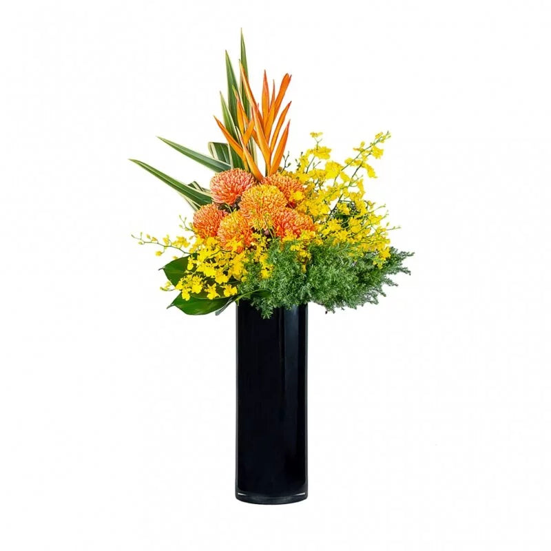 OVO GARDEN - Parrot Heliconia & Chrysanthemums in Vase